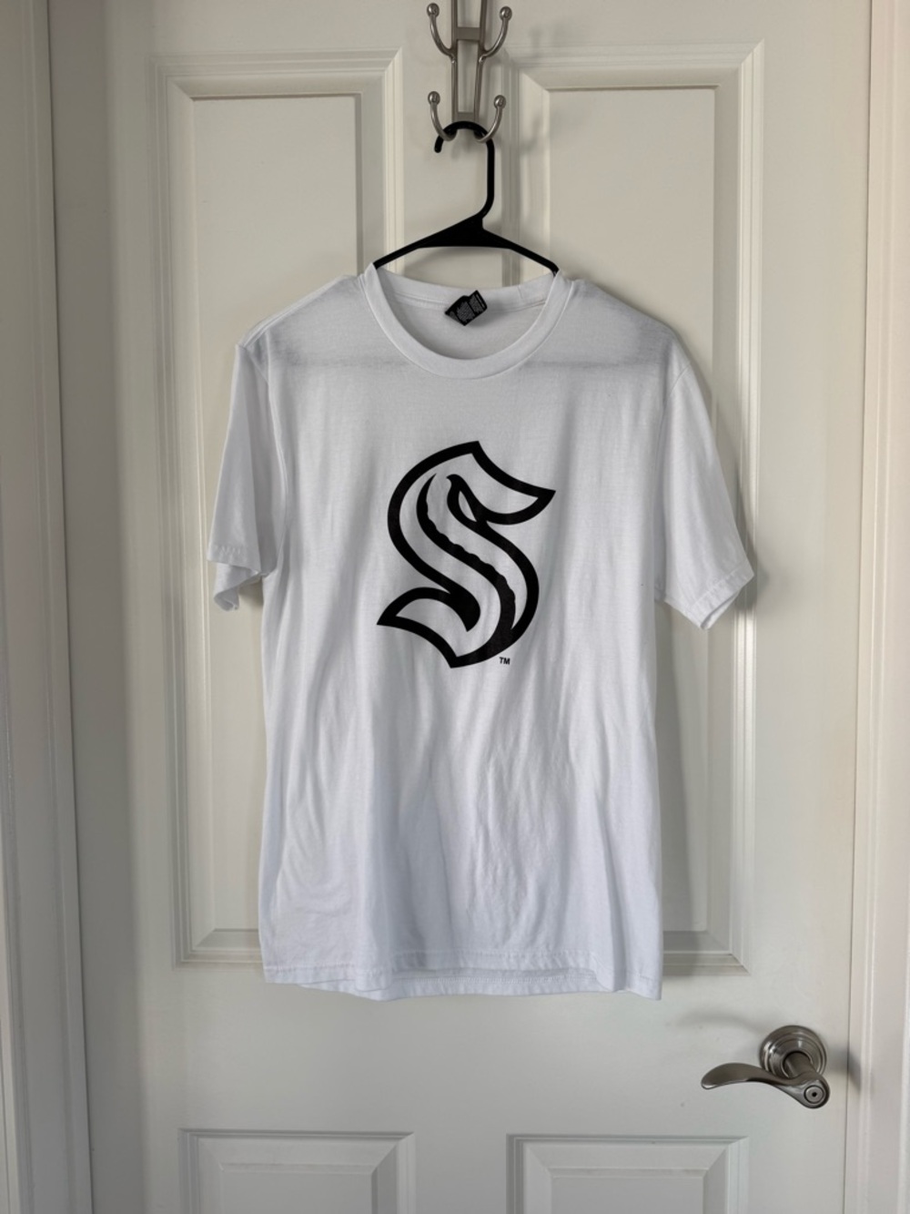 White Seahawks Tee with Black Logo